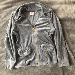 Grey Juicy Velour Blazer Jacket Size Small